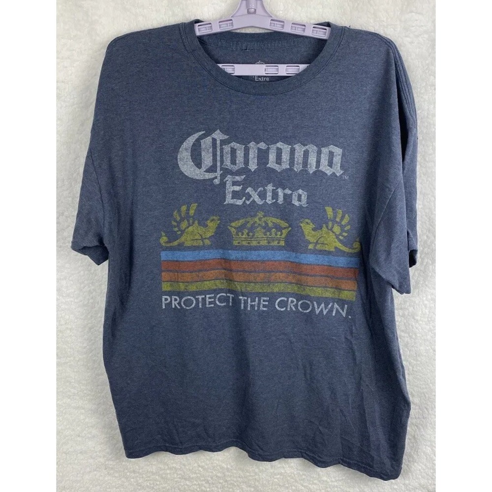 Corona‎ Protect The Crown Tshirt Size Large Graphics Breweriana College Surfer